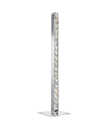Searchlight Clover Led Column Table Lamp - Chrome - Clear Crystal - 50Cm