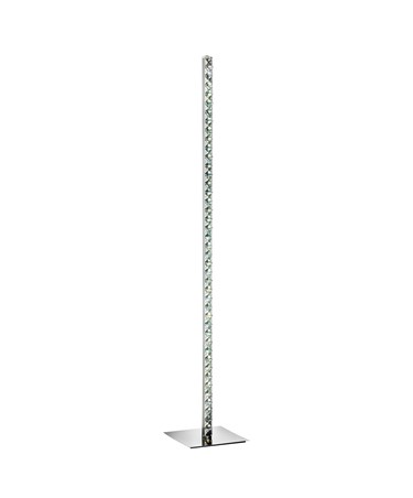 Searchlight Clover LED Column Floor Lamp - Chrome - Clear Crystal - 145cm