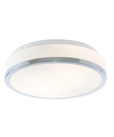 Searchlight Bathroom Ceiling Light - Opal Glass Shade - Chrome Trim