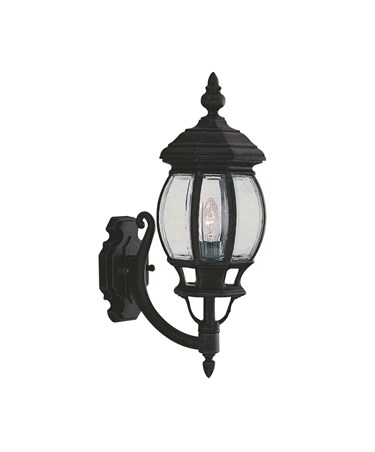 Searchlight Bel Aire Traditional Outdoor Wall Light - Black - Clear Glass