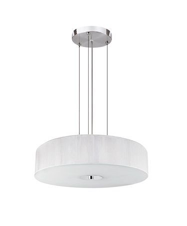 Searchlight White String Pendant Light - Adjustable Chrome Wire