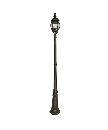 Searchlight Bel Aire Traditional Outdoor Post Light - Black - Clear Glass -220Cm