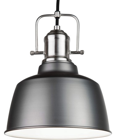 Bodmin Small Industrial Dome Pendant Gun Metal Pewter Adjustable Ceiling Light