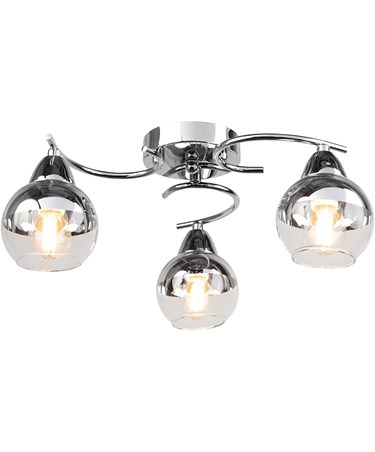 Astro Chrome 3 Light Semi Flush Ceiling Light with Clear Glass Shades Astro Chrome 3 Light Semi Flush Ceiling Light with Clear Glass Shades