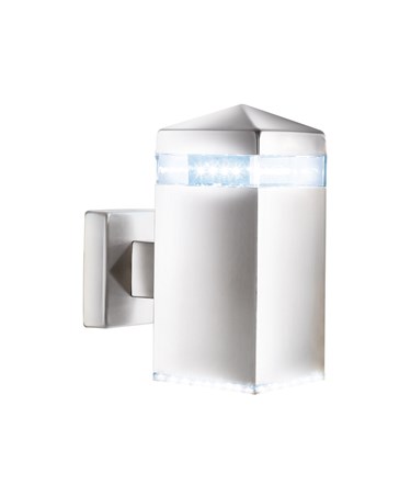 Searchlight Led Outdoor Wall Light - Satin Silver - Square - 32 Led'S