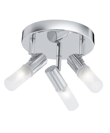 Searchlight Mars 3 Spotlight Round Ceiling Light - Frosted Glass - Ip44