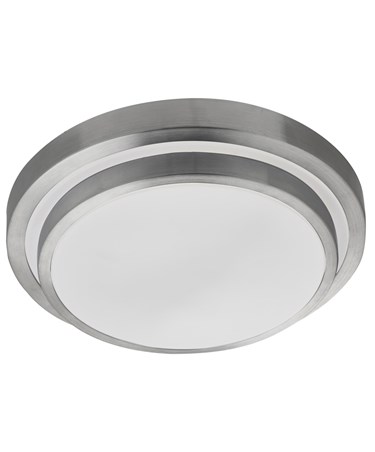 Searchlight Led Bathroom Flush Light - White Shade - Aluminium Trim - Ip44