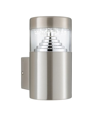 Searchlight Led Outdoor Wall Light - Stainless Steel - Sleek Cylinder - 30 Led'S