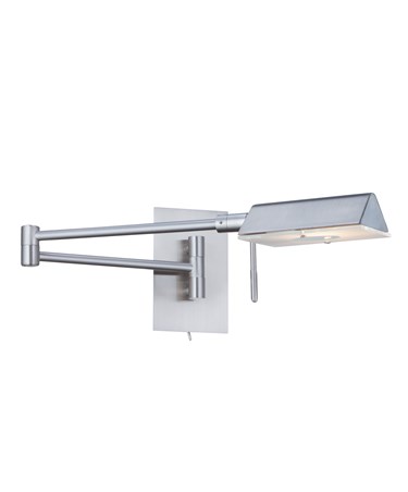 Searchlight Apothecary Wall Light - Adjustable Swing Arm - Satin Silver