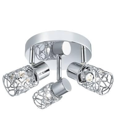 Searchlight Mesh Spot Ii - Round 3 Spotlight - Clear Glass Beads - Chrome