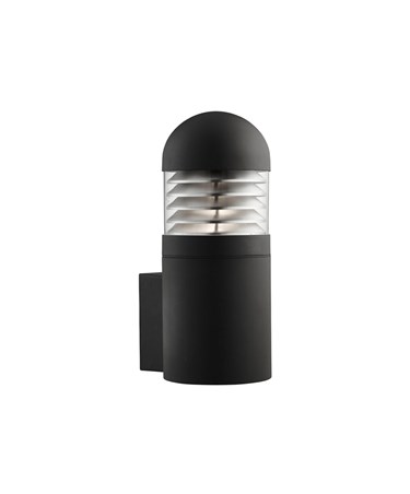 Searchlight Bollard Wall Light - Large Cylinder - Black