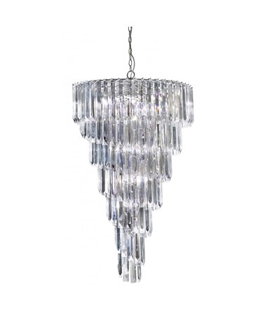 Searchlight Sigma Semi-Flush 9 Light - Chrome - Clear Acrylic Rods