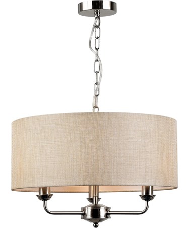 Korus 3 Light with Beige Shade - Ceiling Light