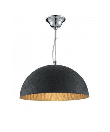 Searchlight Dome Pendant Light - Black & Gold