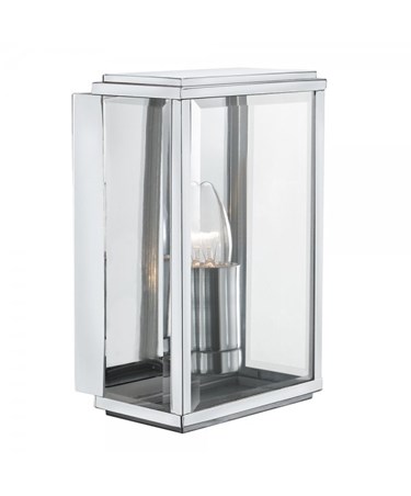 Searchlight Outdoor Wall & Porch  Light - Satin Silver Rectangle Box - Candle