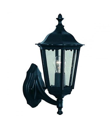 Searchlight Alex Traditional Outdoor Wall Light - 1 Light - Black Uplight