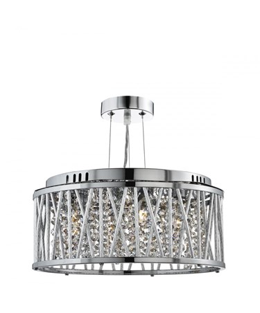 Searchlight Elise Ceiling Pendant 3 Light - Chrome - Clear Crystal Drops