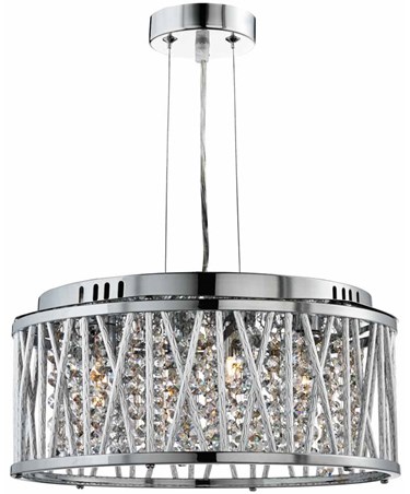 Searchlight Elise Ceiling Pendant 4 Light - Chrome - Clear Crystal Drops