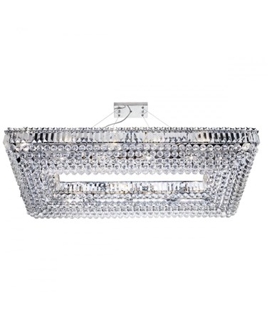 Searchlight Vesuvius 26  Light Rectangle Crystal Chandelier - Chrome & Crystal