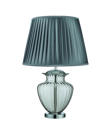 Searchlight Table Lamp Large Glass Urn - Smoked Glass - Chrome - Grey Shade