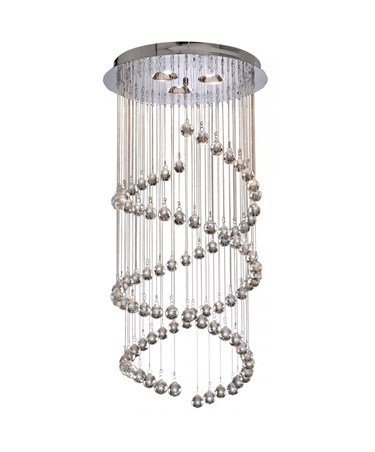 Searchlight Hallway 5 Light Double Fitting - Chrome With Crystal Balls - 80Cm Searchlight Hallway 5 Light Double Fitting - Chrome With Crystal Balls - 80Cm