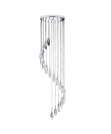 Searchlight Sculptured 20 Ice Chrome Dingle Dangle Ceiling Pendant-Crystal Glass