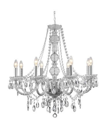 Searchlight Marie Therese  8 Light Chandelier - Chrome - Crsytal