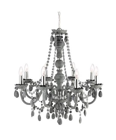 Searchlight Marie Therese - 8 Light Chandelier - Grey Glass & Acrylic