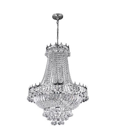 Searchlight Versailles 9 Light Clear Crystal Chandelier - Chrome - 52Cm Dia