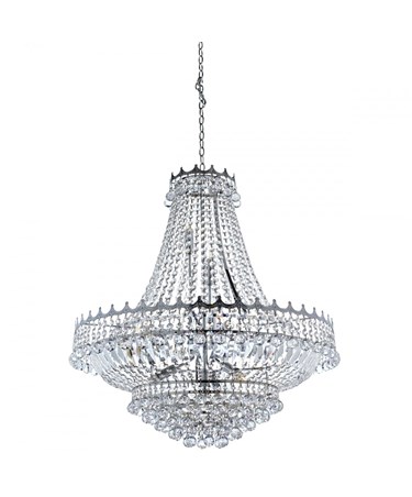 Searchlight Versailles 13 Light Clear Crystal Chandelier - Chrome - 82Cm Dia