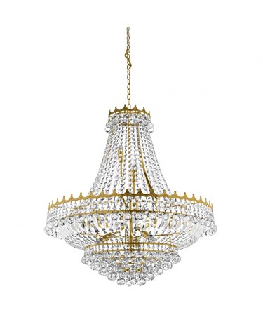 Searchlight Versailles 13 Light Clear Crystal Chandelier - Gold - 82Cm Dia