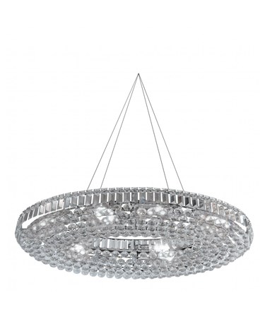 Searchlight Vesuvius 24  Light Oval Crystal Chandelier - Chrome & Crystal