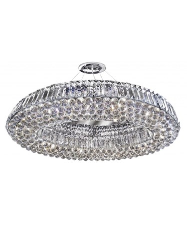 Searchlight Vesuvius 10  Light Oval Crystal Chandelier - Chrome & Crystal