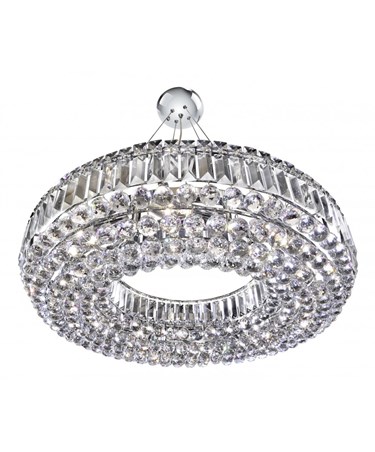 Searchlight Vesuvius 10 Light Circular Crystal Chandelier - Chrome & Crystal Searchlight Vesuvius 10 Light Circular Crystal Chandelier - Chrome & Crystal
