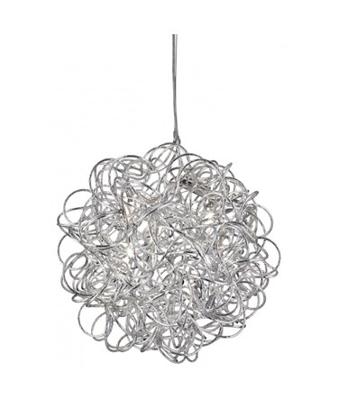 Searchlight Scribble 6 Light Pendant - Diamond Cut Tangled Aluminum