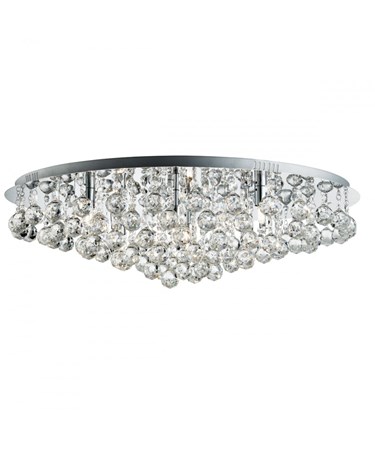 Searchlight Hanna Round 8 Light Ceiling Fitting - Chrome - Crystal Drops