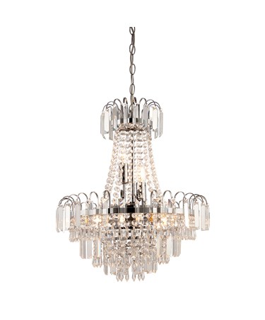 Endon Amadis Chandelier with Glass Drops - 6 Light Endon Amadis Chandelier with Glass Drops - 6 Light