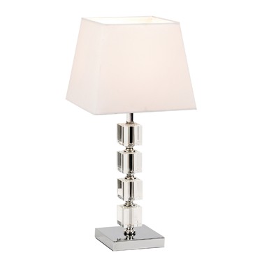 Endon Murford Table Lamp - Polished Chrome - White Cotton Shade Endon Murford Table Lamp - Polished Chrome - White Cotton Shade