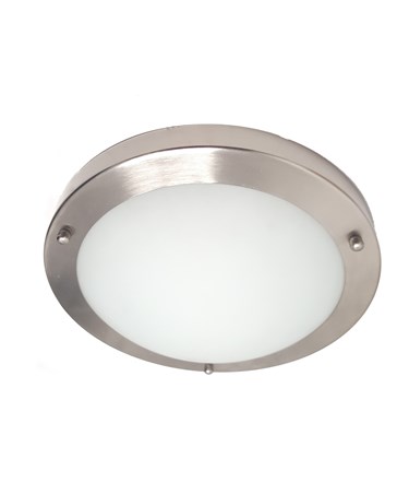Satin Silver Opal Glass Flush Light