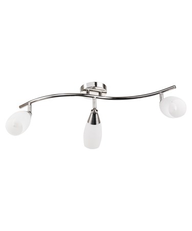 Swirl 3-Light Modern Ceiling Spotlight Bar - Satin Silver
