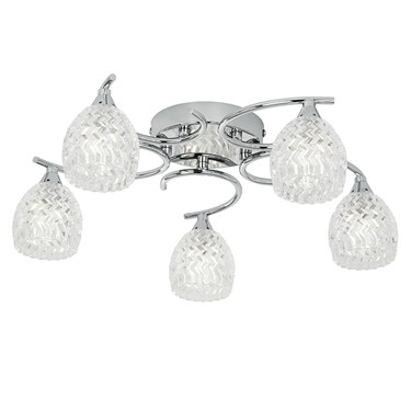 Endon Boyer Semi Flush Ceiling Light - Chrome - 5 Light Endon Boyer Semi Flush Ceiling Light - Chrome - 5 Light