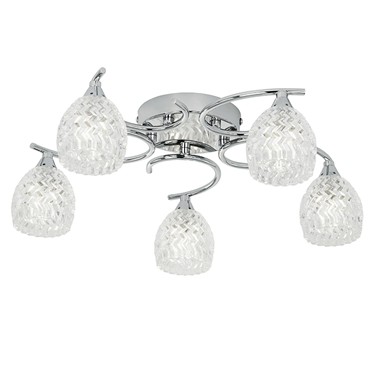 Endon Boyer Semi Flush Ceiling Light - Chrome - 5 Light