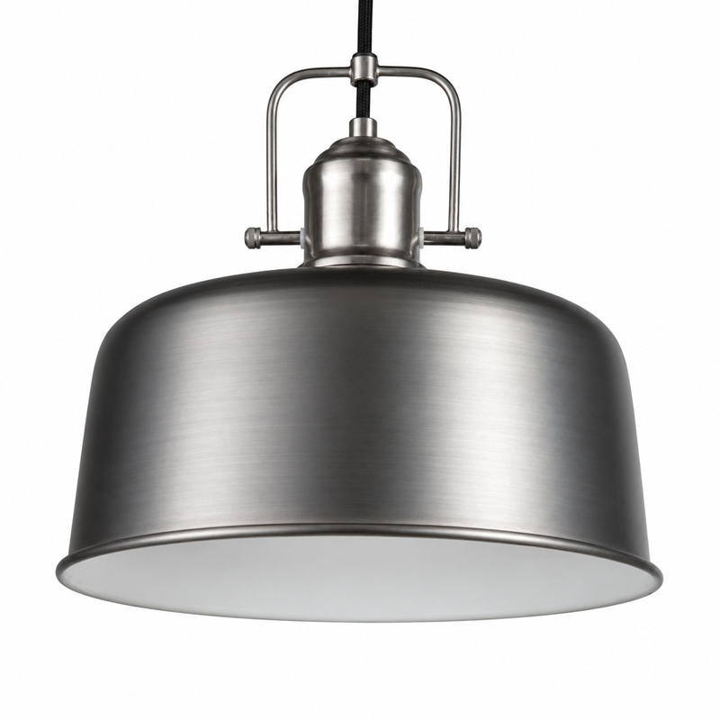 Bodmin Large Industrial Dome Pendant Gun Metal Pewter Adjustable Ceiling Light Bodmin Large Industrial Dome Pendant Gun Metal Pewter Adjustable Ceiling Light
