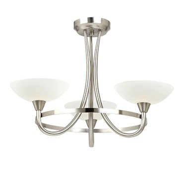 Endon Cagney Semi Flush Ceiling Light - Chrome - 3 Light Endon Cagney Semi Flush Ceiling Light - Chrome - 3 Light
