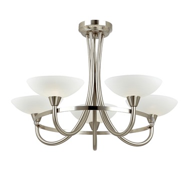 Endon Cagney Semi Flush Ceiling Light - Chrome - 5 Light