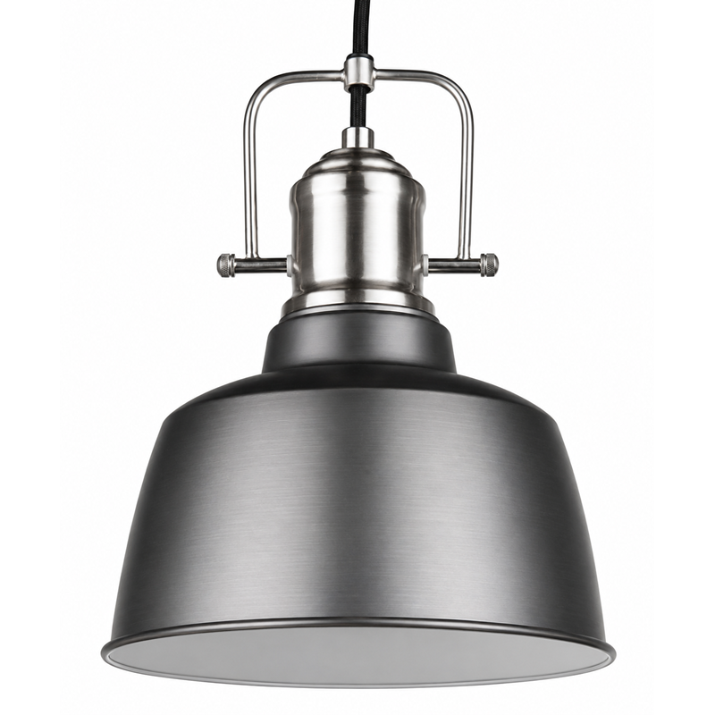 Bodmin Small Industrial Dome Pendant Gun Metal Pewter Adjustable Ceiling Light