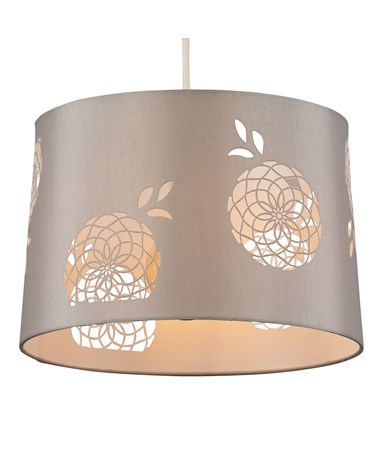 Lacy Bloom Stencil Silver Grey Ceiling Light Lamp Shade - 30cm - Shade Only