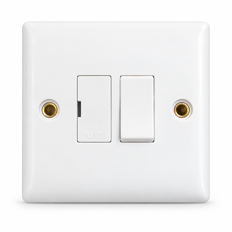 Convex Slim White 13A Fused DP Switched Spur Unit Convex Slim White 13A Fused DP Switched Spur Unit
