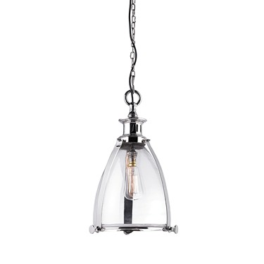 Endon Storni Modern Open Pendant Light - Polished Nickel