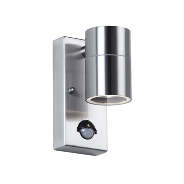 Endon Canon PIR Outdoor Wall Light - Polished Stainless Steel - IP44